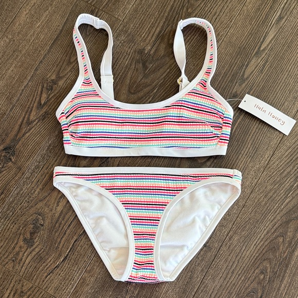 Hula Honey Other - Hula Honey NWT striped 2 piece swimsuit XS